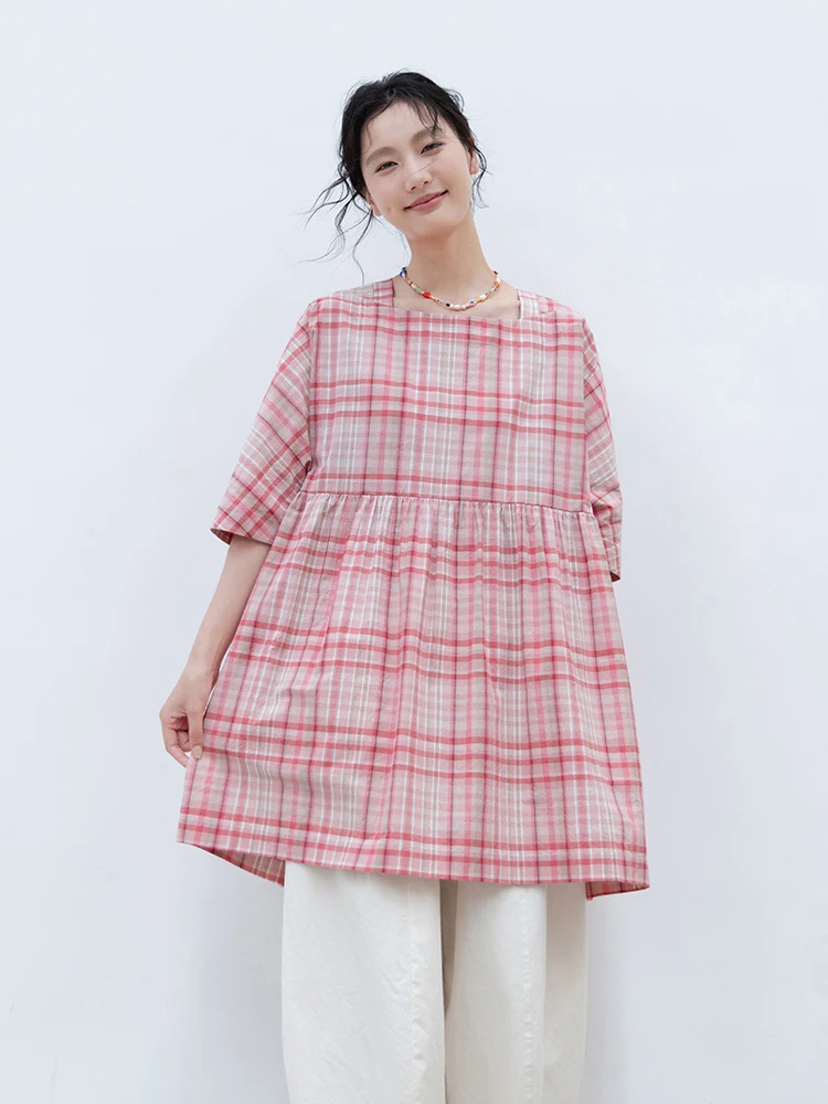 Новая коллекция Le: Летняя женская футболка свободного кроя из смесового шелка и хлопка с эффектом омоложения, в клетку, повседневная
Новая коллекция Le: Летняя женская футболка свободного кроя из смесового шелка и хлопка с эффектом омоложения, в клетку, повседневная