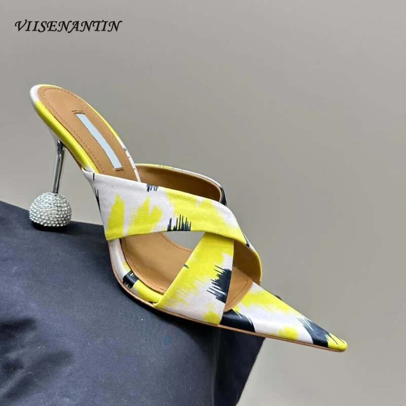 Crystal Decor Special Heels Design Women's Slipppers Open Pointed Toe Cross Tied Rhinestone Party Banquet Sandals Shoes Size 42
Crystal Decor Special Heels Design Women's Slipppers Open Pointed Toe Cross Tied Rhinestone Party Banquet Sandals Shoes Size 42
