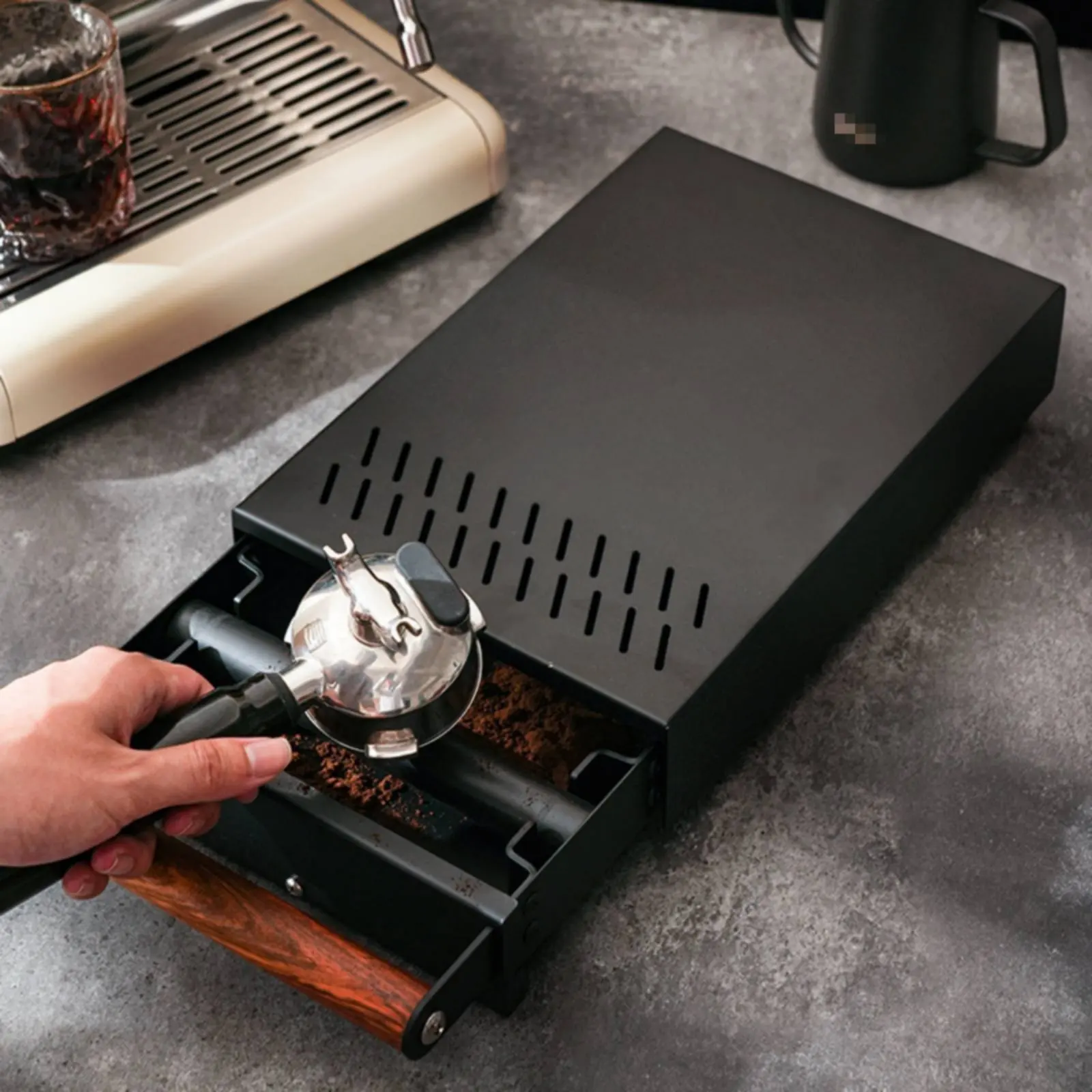 Espresso Knock Drawer Space-Saving Coffee Knock Box Drawer Coffee Grounds Box Noise Reduction Heat Dissipation Holes
Espresso Knock Drawer Space-Saving Coffee Knock Box Drawer Coffee Grounds Box Noise Reduction Heat Dissipation Holes