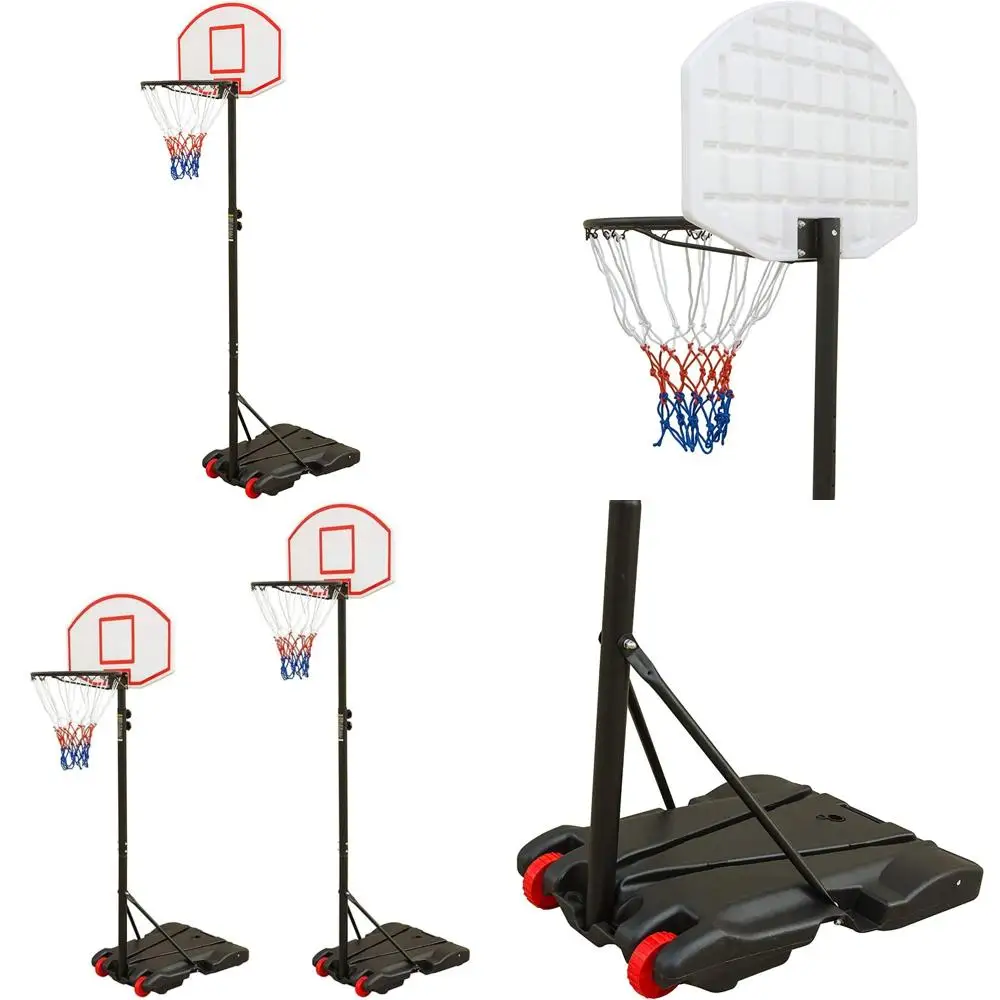 Portable Adjustable Height Basketball Hoop System for Kids - 6.5 to 8 Feet with Wheels and Backboard
Portable Adjustable Height Basketball Hoop System for Kids - 6.5 to 8 Feet with Wheels and Backboard