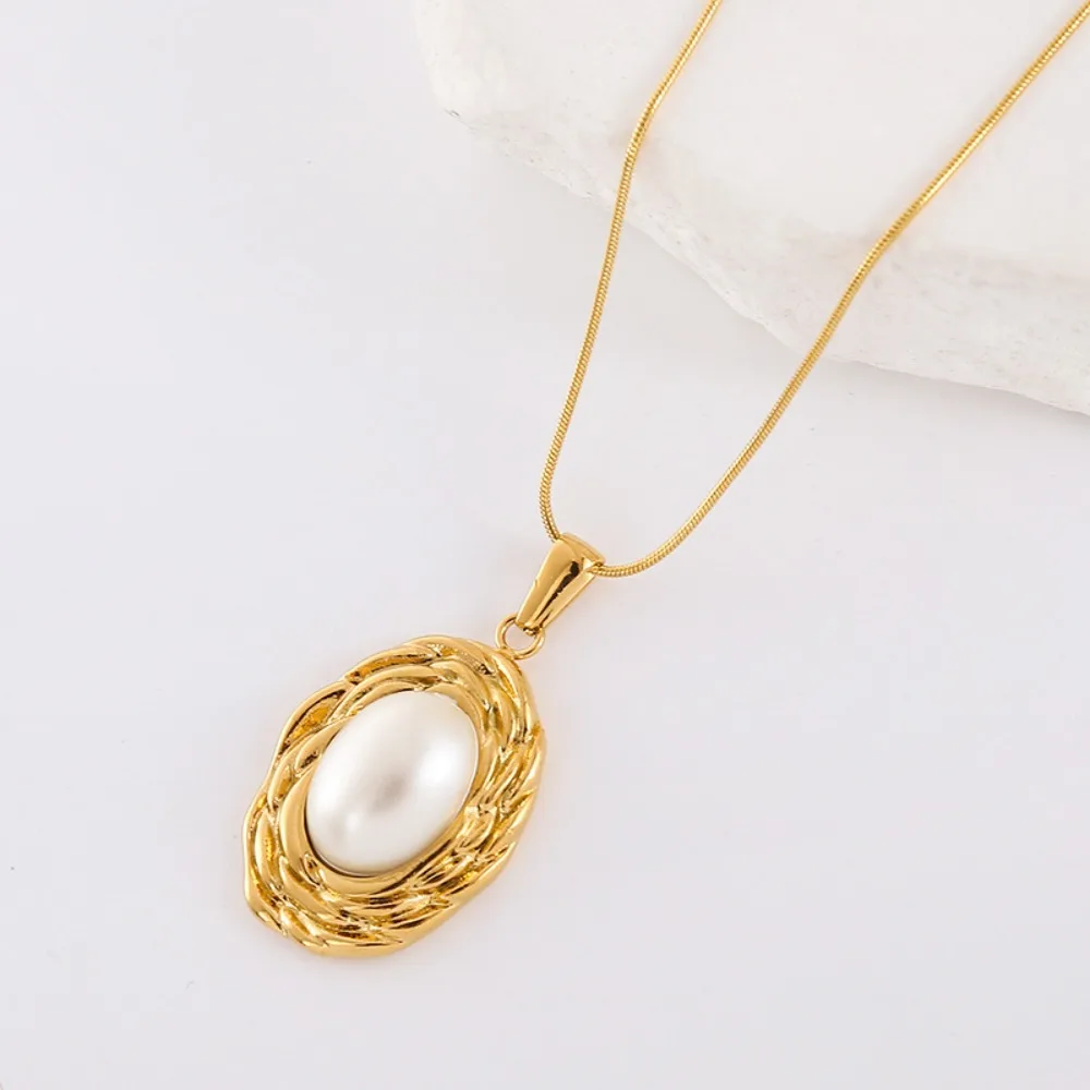 Chic Design Oval 304 Stainless Steel with Imitation Pearl Pendant Necklaces for Women Golden 15.75 inch(40cm)
Chic Design Oval 304 Stainless Steel with Imitation Pearl Pendant Necklaces for Women Golden 15.75 inch(40cm)