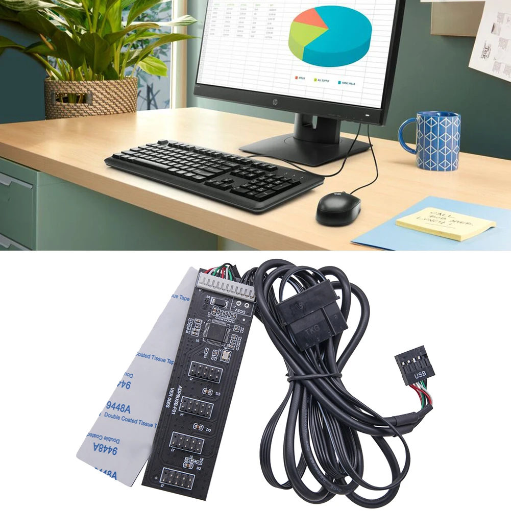 USB2.0 9pin Header USB 1 To 4 Male Motherboard USB 2.0 Adapter 9Pin Internal USB Hub Port Multiplier 9 Pin Connector Adapter
USB2.0 9pin Header USB 1 To 4 Male Motherboard USB 2.0 Adapter 9Pin Internal USB Hub Port Multiplier 9 Pin Connector Adapter
