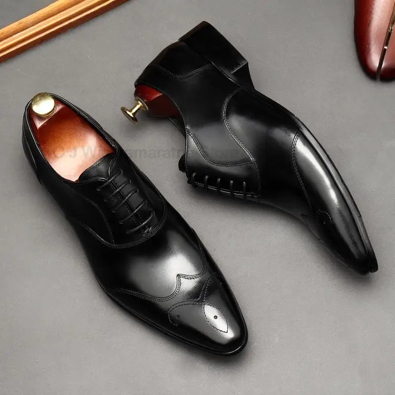 Brand Mens Oxford Genuine Leather Shoes Black Brown Classic Shoes Brogue Lace Up Dress Wedding Office Business Men Formal Shoes
Brand Mens Oxford Genuine Leather Shoes Black Brown Classic Shoes Brogue Lace Up Dress Wedding Office Business Men Formal Shoes