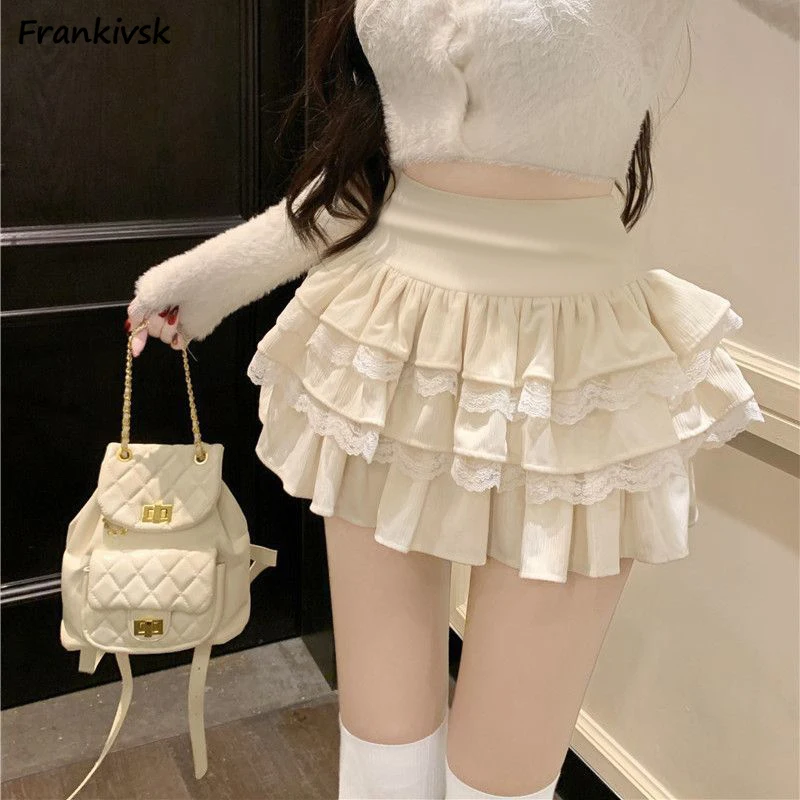 Women Cute Skirts Pleated Lace Summer Fashionable High Waist Solid Sweet Girls Y2k Classical A-line Fluffy Holiday Korean Style
Women Cute Skirts Pleated Lace Summer Fashionable High Waist Solid Sweet Girls Y2k Classical A-line Fluffy Holiday Korean Style