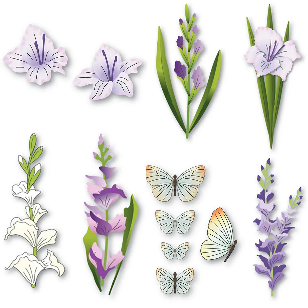 Blossom Floral Whimsical Gladiolus Cutting Dies Lily Lris Flower&Leaves Butterfly Die Cut Sest For DIY Scrapbooking Card Making
Blossom Floral Whimsical Gladiolus Cutting Dies Lily Lris Flower&Leaves Butterfly Die Cut Sest For DIY Scrapbooking Card Making