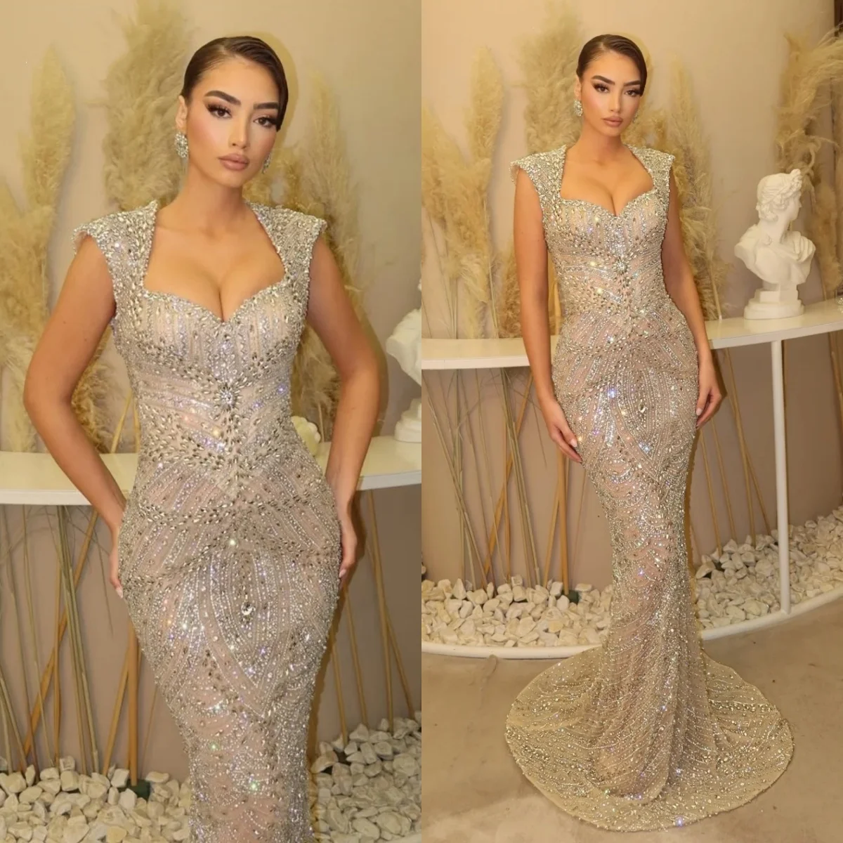 Gorgeous Wedding Dresses Crystal Mermaid Bridal Gowns Illusion Sequins Beading Sleeveless Slim Fit Customized Vestidos De Novia
Gorgeous Wedding Dresses Crystal Mermaid Bridal Gowns Illusion Sequins Beading Sleeveless Slim Fit Customized Vestidos De Novia