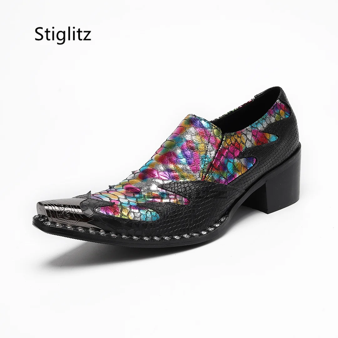 Prints Totem Men's Business Shoes High Heels Metal Pointed Toe Slip On Formal Dress Genuine Leather Shoes Autumn New
Prints Totem Men's Business Shoes High Heels Metal Pointed Toe Slip On Formal Dress Genuine Leather Shoes Autumn New