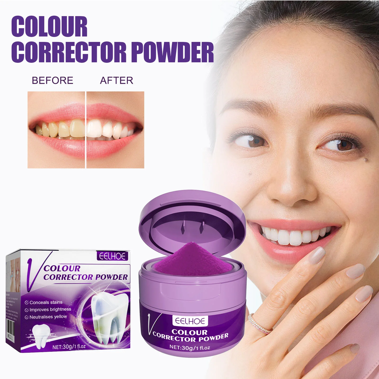 Teeth Whitening Purple Powder Cleaning Oral Hygiene Toothpaste Remove Plaque Stains Fresh Breath Dental Bleaching Care Tools
Teeth Whitening Purple Powder Cleaning Oral Hygiene Toothpaste Remove Plaque Stains Fresh Breath Dental Bleaching Care Tools