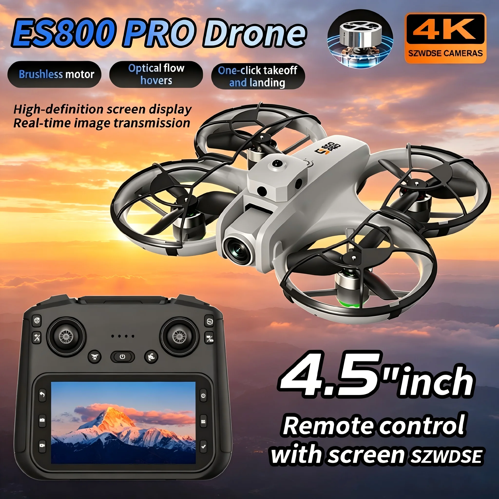 ES800 PRO Drone 5G 8K Professional HD 360° Dual Camera Screen Remote Control Brushless Motors Obstacle Avoidance Quadcopter Toys
ES800 PRO Drone 5G 8K Professional HD 360° Dual Camera Screen Remote Control Brushless Motors Obstacle Avoidance Quadcopter Toys