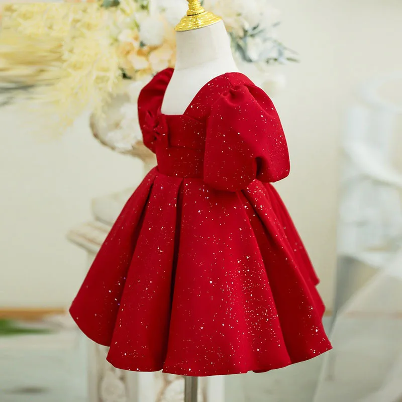 Children's First Birthday Party Dress for Girls, Hostess, Fashionable Red Baby Puff Princess Dress for Spring
Children's First Birthday Party Dress for Girls, Hostess, Fashionable Red Baby Puff Princess Dress for Spring