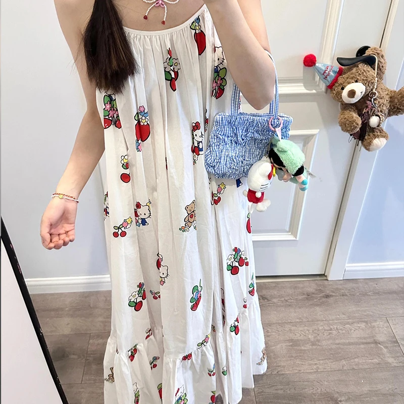 Sanrio Cartoon Hello Kitty Hot Girls Sleeveless Long Dress Anime Kawaii Female 2026 New Summer Loose Sling Long Skirt Large Size
Sanrio Cartoon Hello Kitty Hot Girls Sleeveless Long Dress Anime Kawaii Female 2026 New Summer Loose Sling Long Skirt Large Size