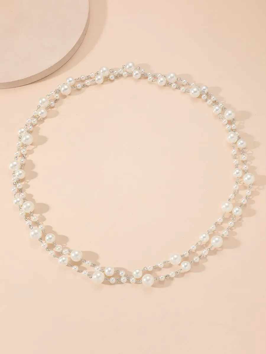 Elegant Layered Faux Pearl Necklace For Women Daily Wear
Elegant Layered Faux Pearl Necklace For Women Daily Wear