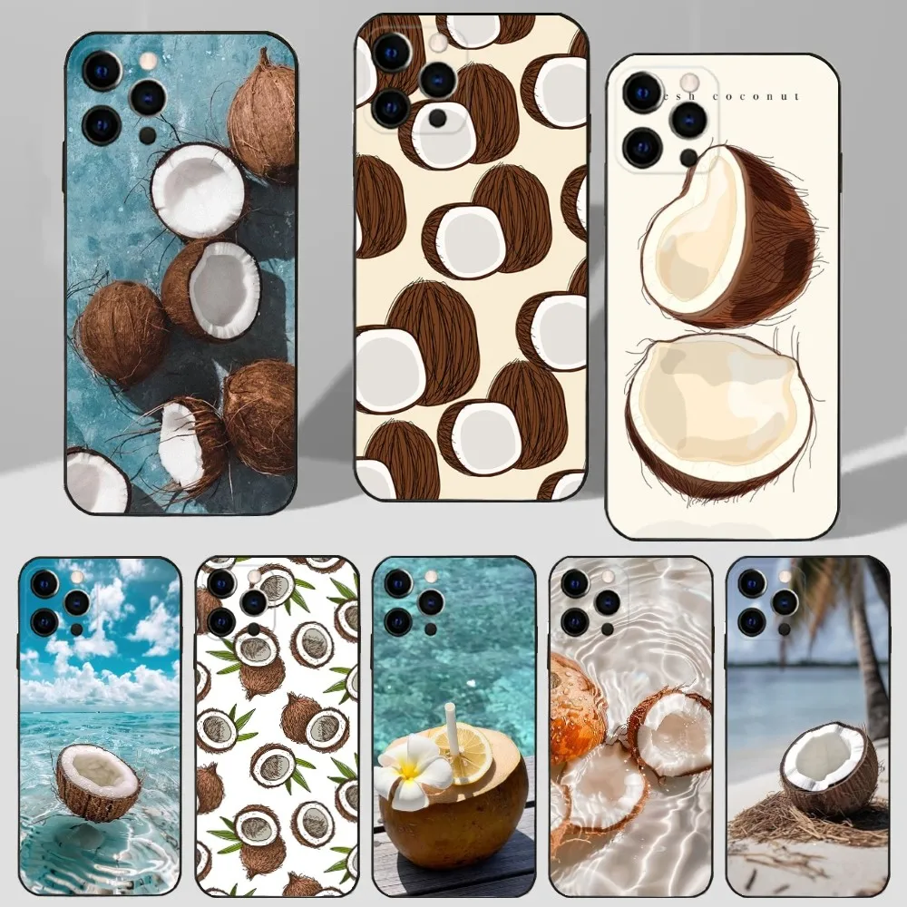 Coconut Phone Case For iPhone 16,15,14,13,12,11 Plus,Pro Max,XS,X,XR,SE,Mini,8,7 Soft Silicone Black Cover
Coconut Phone Case For iPhone 16,15,14,13,12,11 Plus,Pro Max,XS,X,XR,SE,Mini,8,7 Soft Silicone Black Cover
