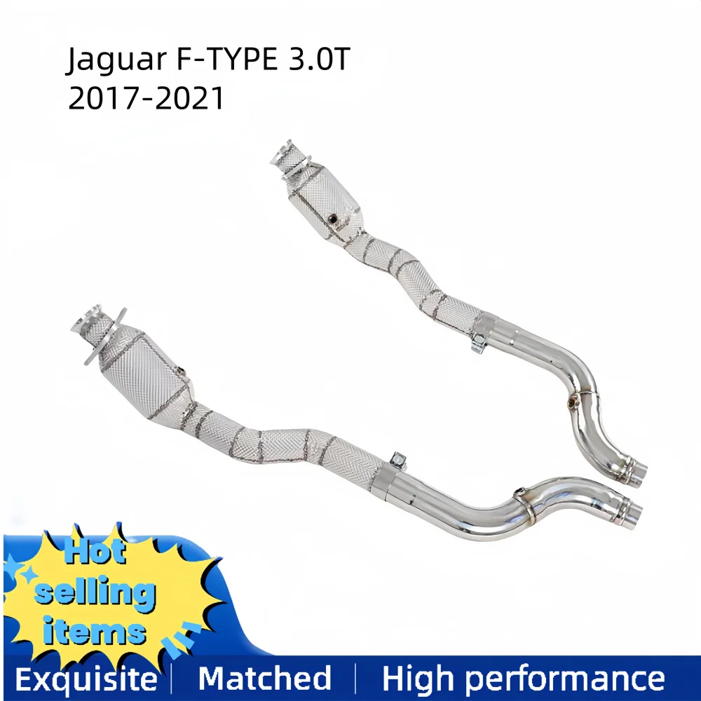 Stainless steel exhaust downpipe with heat shield for Jaguar F-TYPE 3.0T 2017-2021 exhaust system upgrade
Stainless steel exhaust downpipe with heat shield for Jaguar F-TYPE 3.0T 2017-2021 exhaust system upgrade