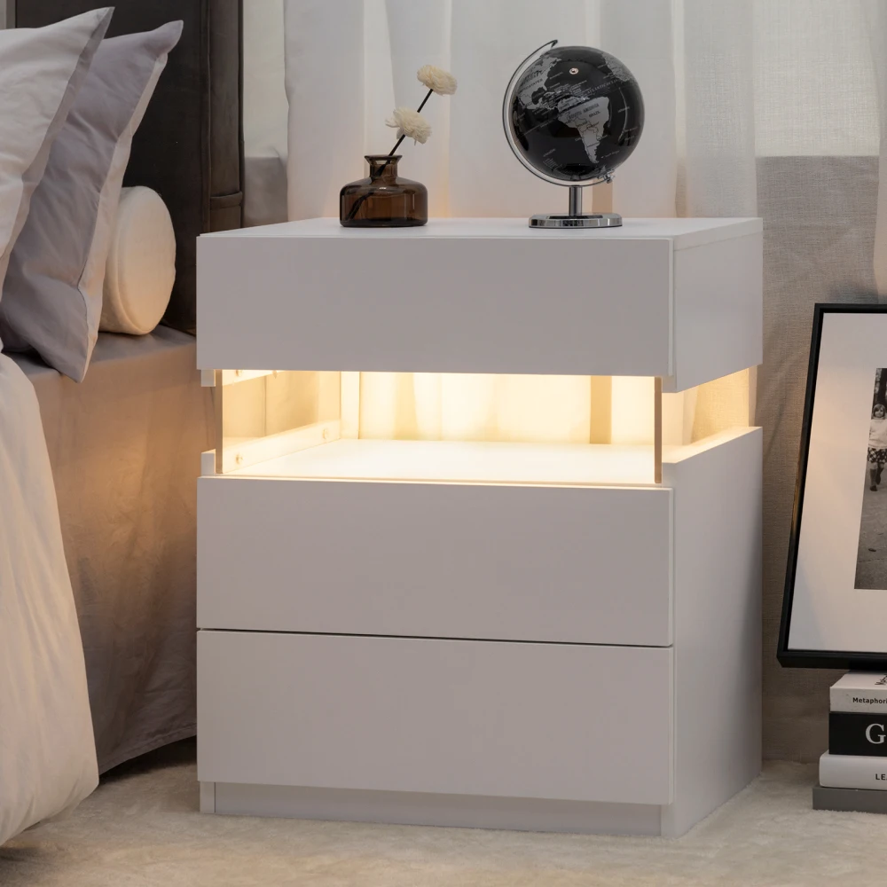LED Nightstand 3 Drawer Dresser for Bedroom Table with Acrylic Board LED Bedside Table for Bedroom Living Room Bedside Furniture
LED Nightstand 3 Drawer Dresser for Bedroom Table with Acrylic Board LED Bedside Table for Bedroom Living Room Bedside Furniture