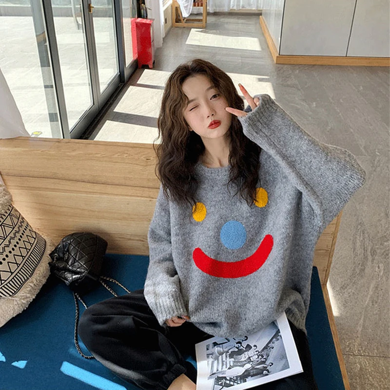 Zoki, милые женские свободные трикотажные пуловеры большого размера с длинным рукавом в Корейском стиле
Zoki, милые женские свободные трикотажные пуловеры большого размера с длинным рукавом в Корейском стиле