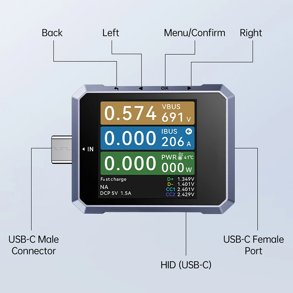 For Lab Testing USB-C Power Tester PD Protocol Analyzer Real-time Voltage Current Monitoring Device Vbus Ripple Analysis
For Lab Testing USB-C Power Tester PD Protocol Analyzer Real-time Voltage Current Monitoring Device Vbus Ripple Analysis