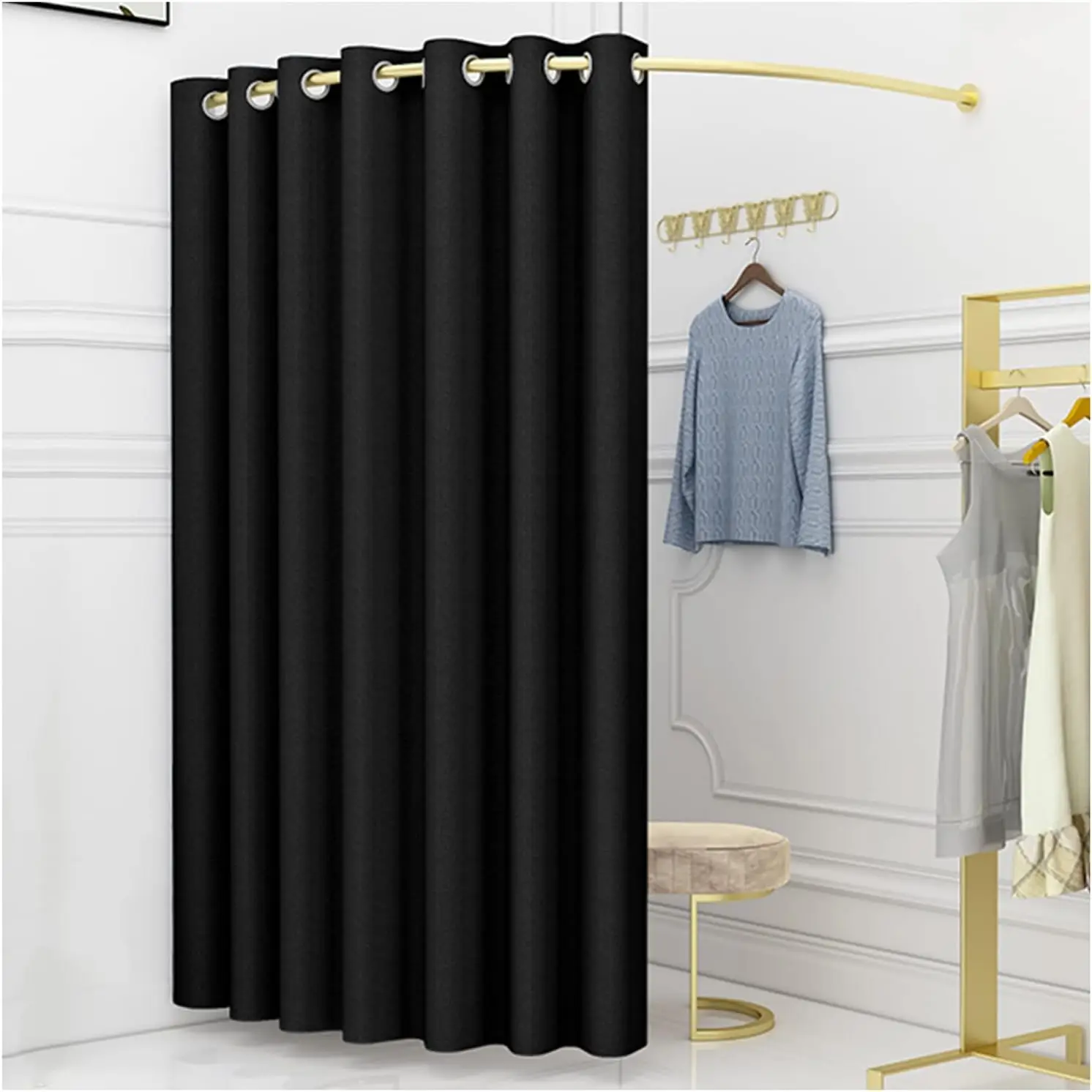 Privacy Corner Fitting Room 39" Wall Mounted Changing Booth with Curtain, Bracket & Hook for Mall Boutique Office
Privacy Corner Fitting Room 39" Wall Mounted Changing Booth with Curtain, Bracket & Hook for Mall Boutique Office