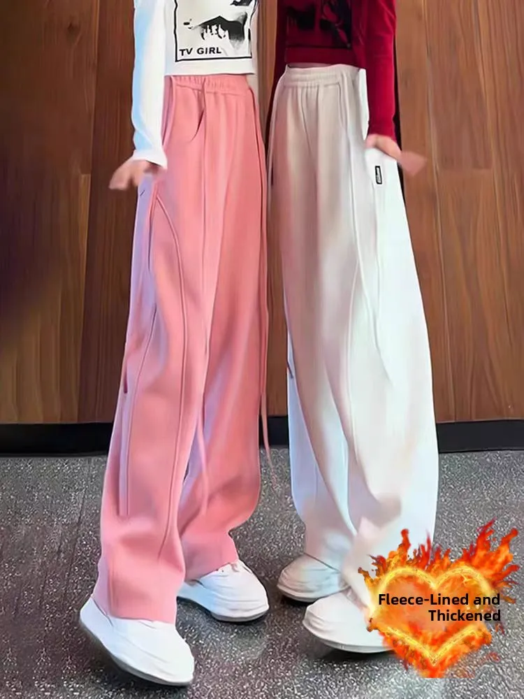 Women's Casual Fce Lined Sports Pants High Waist Straight Leg Anti-Ball Korean Sle Faionable All-Match Autumn Winter
Women's Casual Fce Lined Sports Pants High Waist Straight Leg Anti-Ball Korean Sle Faionable All-Match Autumn Winter