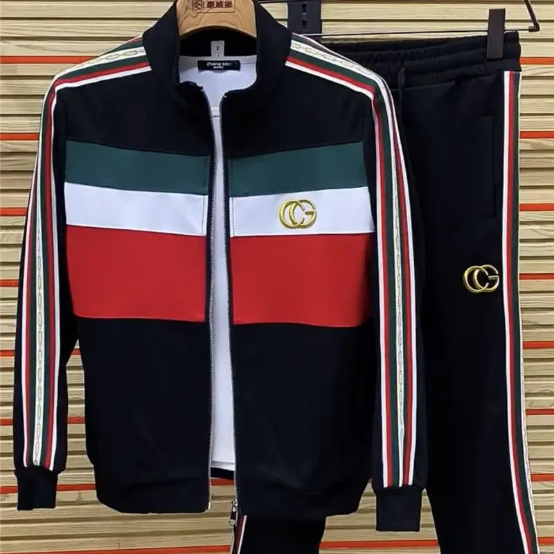 Casual men's stand-up collar suit fashion trend long-sleeved sports suit
Casual men's stand-up collar suit fashion trend long-sleeved sports suit