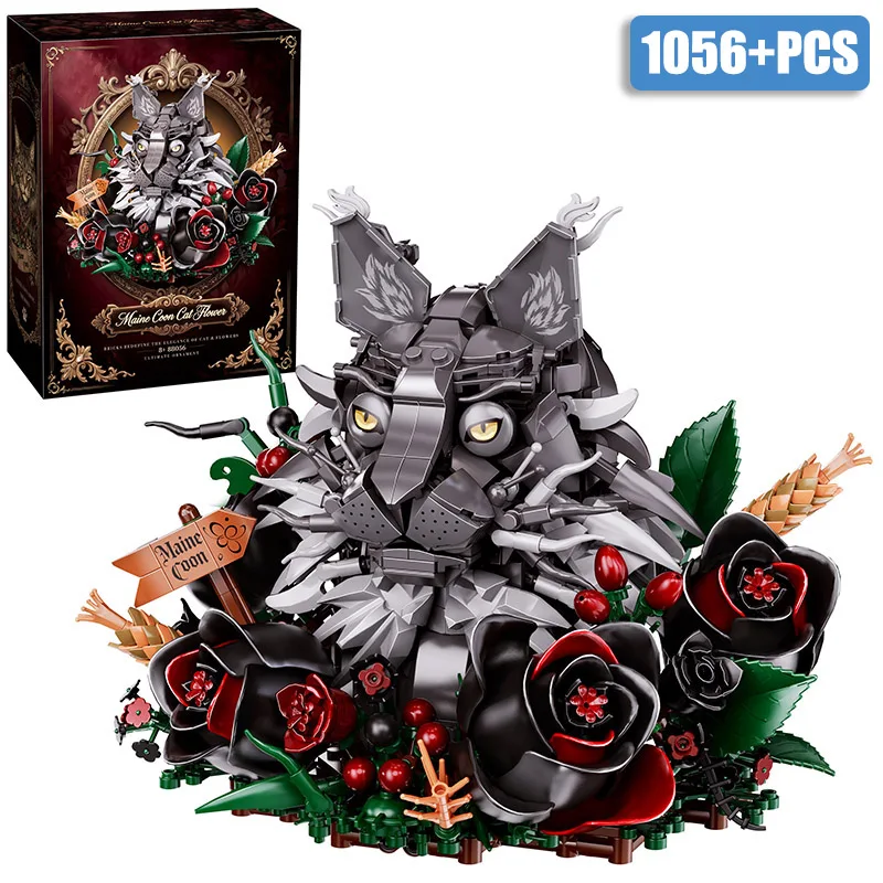 Creative 1056pcs Gothic Style Maine Kat With Rose Bouquet Building Blocks Bricks Kit MOC Cartoon Mainecoon Model Toys Gifts
Creative 1056pcs Gothic Style Maine Kat With Rose Bouquet Building Blocks Bricks Kit MOC Cartoon Mainecoon Model Toys Gifts