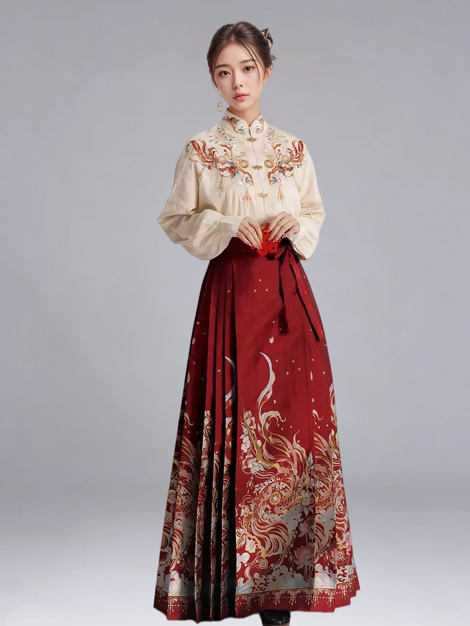 Red Chinese Style Hanfu Two-Piece Set Heavy Work Embroidery Wedding Ceremony Drinking Ceremony Costume High Waist A-Line Skirt
Red Chinese Style Hanfu Two-Piece Set Heavy Work Embroidery Wedding Ceremony Drinking Ceremony Costume High Waist A-Line Skirt
