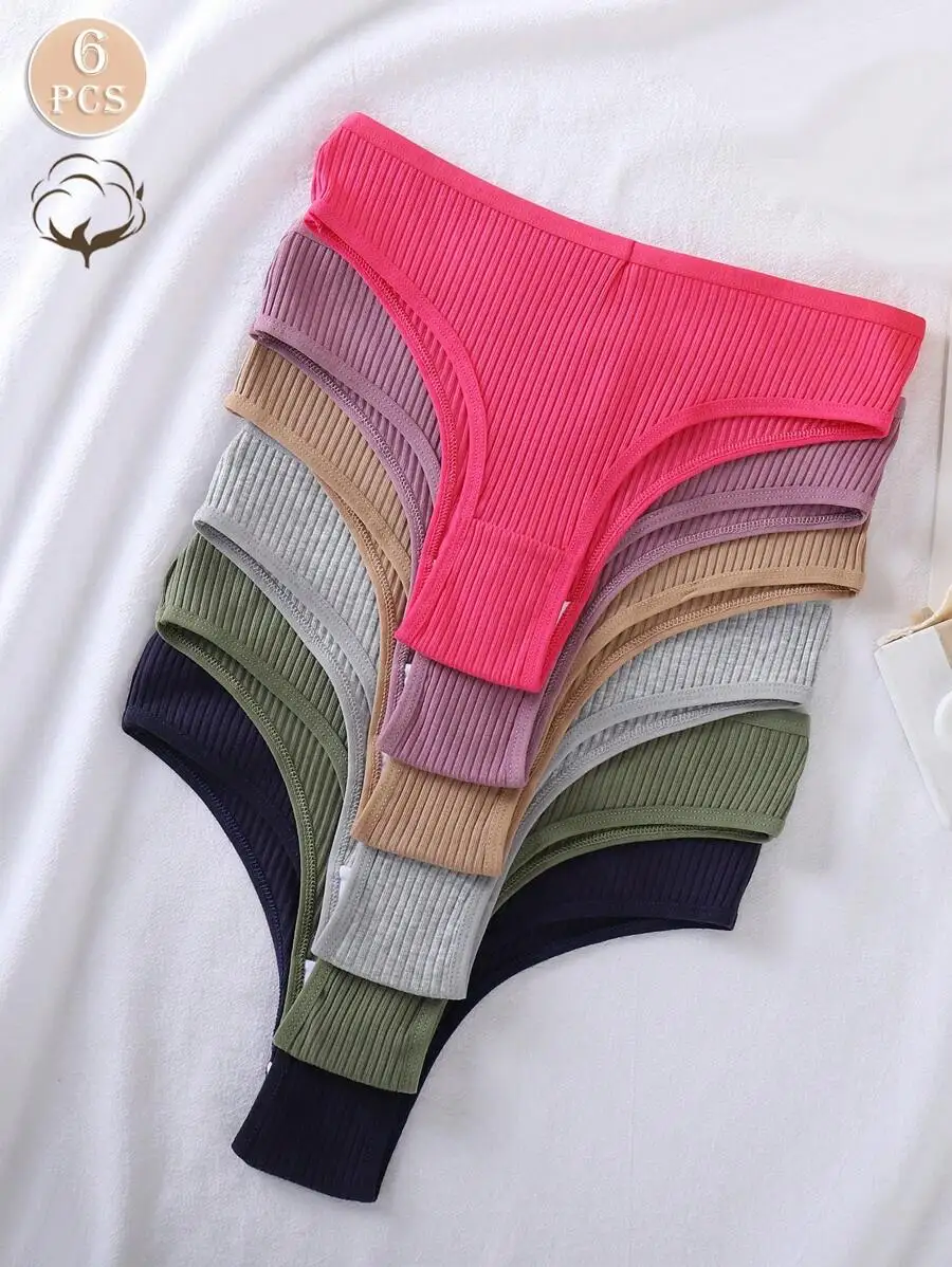 6 Pcs Womens Breathable Cotton Brazilian Briefs Comfortable Ribbed Underwear
6 Pcs Womens Breathable Cotton Brazilian Briefs Comfortable Ribbed Underwear