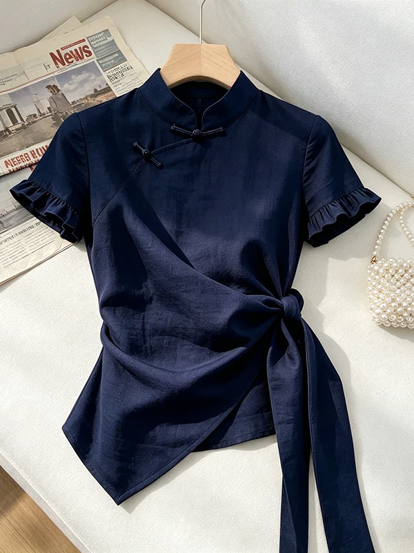 New Chinese Style Short Sleeve Shirt Women's Summer Fashionable Versatile Slimming Lazy Zen Style Top Breathable Skin-Friendly
New Chinese Style Short Sleeve Shirt Women's Summer Fashionable Versatile Slimming Lazy Zen Style Top Breathable Skin-Friendly