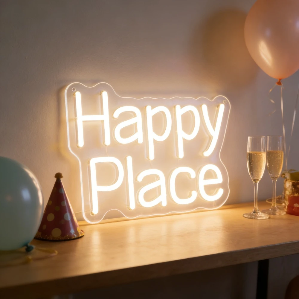 Happy Place LED Neon Sign for Home Decor Bedroom Living Room Bar Party Creates Cozy Happy Atmosphere Wall Art Lighting Gift
Happy Place LED Neon Sign for Home Decor Bedroom Living Room Bar Party Creates Cozy Happy Atmosphere Wall Art Lighting Gift