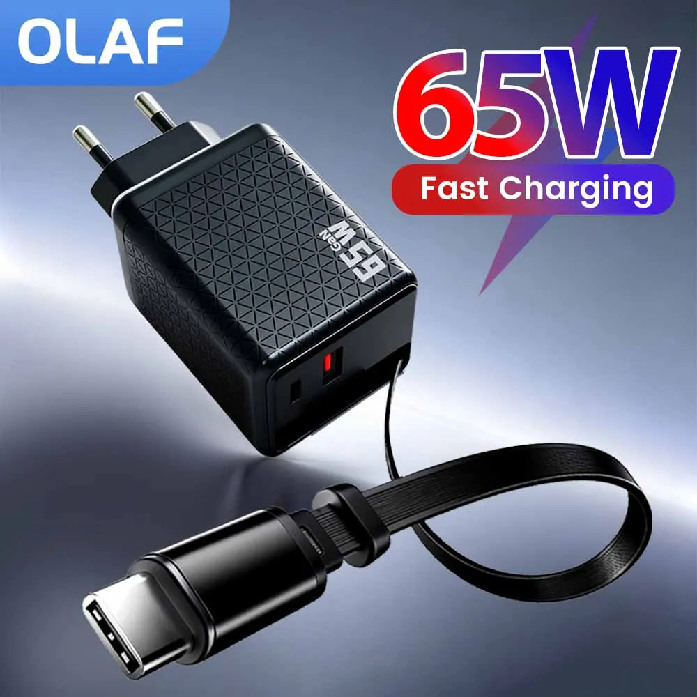 65W GaN Charger Retractable Cable USB Type C Fast Charging Wall Charger Adapter For iPhone 17 16 15 Samsung Xiaomi With C Cable
65W GaN Charger Retractable Cable USB Type C Fast Charging Wall Charger Adapter For iPhone 17 16 15 Samsung Xiaomi With C Cable