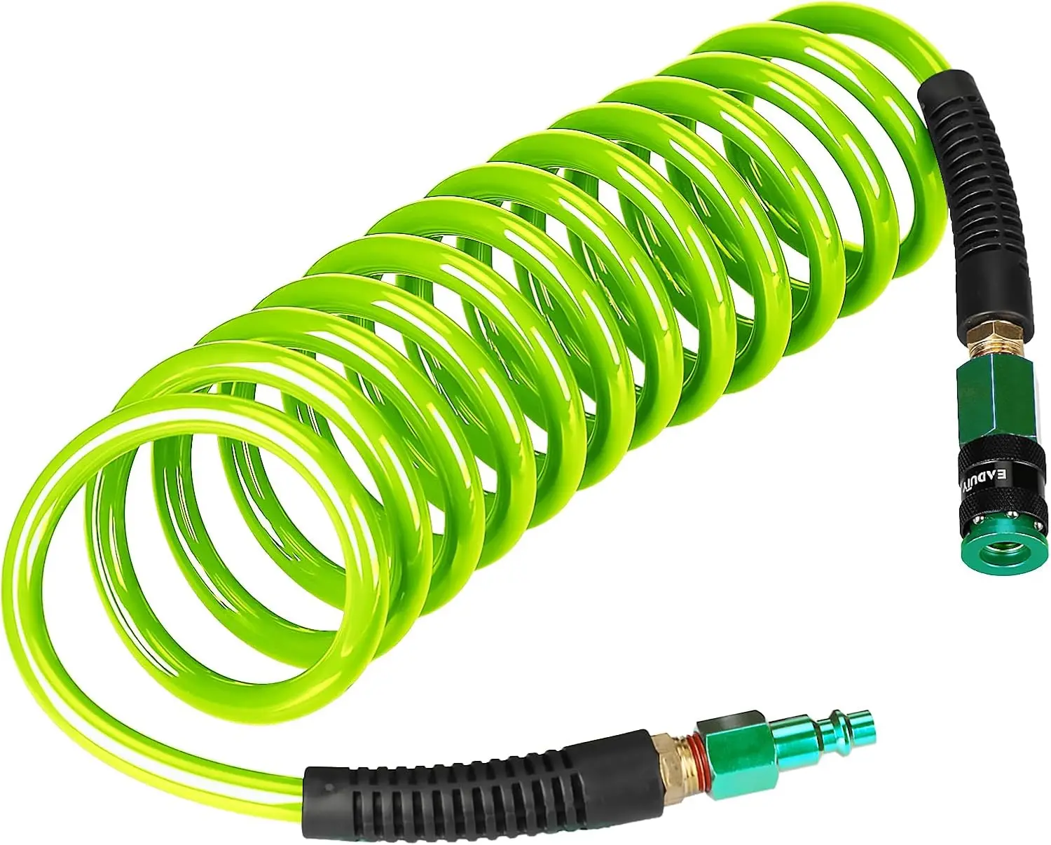 Flexible Polyurethane Recoil Air Hose, 1/4 in x 10 ft, Lightweight with Quick Coupler and Bend Restrictors
Flexible Polyurethane Recoil Air Hose, 1/4 in x 10 ft, Lightweight with Quick Coupler and Bend Restrictors