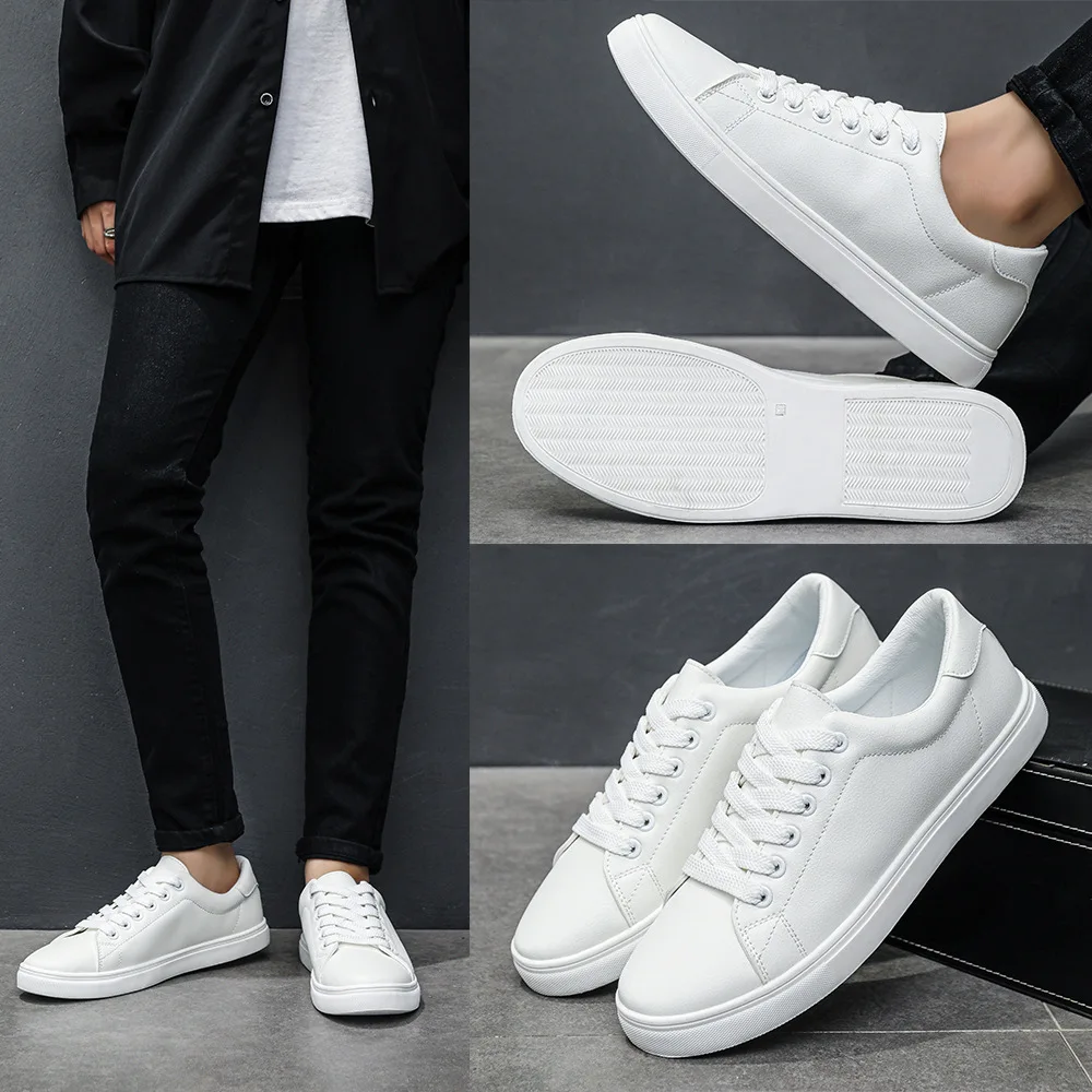 Fashion Couple Shoes High Quality Leather Casual Shoe Lace Up Vulcanize Shoes Luxury White Tennis Shoes Men Light Walking Flats
Fashion Couple Shoes High Quality Leather Casual Shoe Lace Up Vulcanize Shoes Luxury White Tennis Shoes Men Light Walking Flats