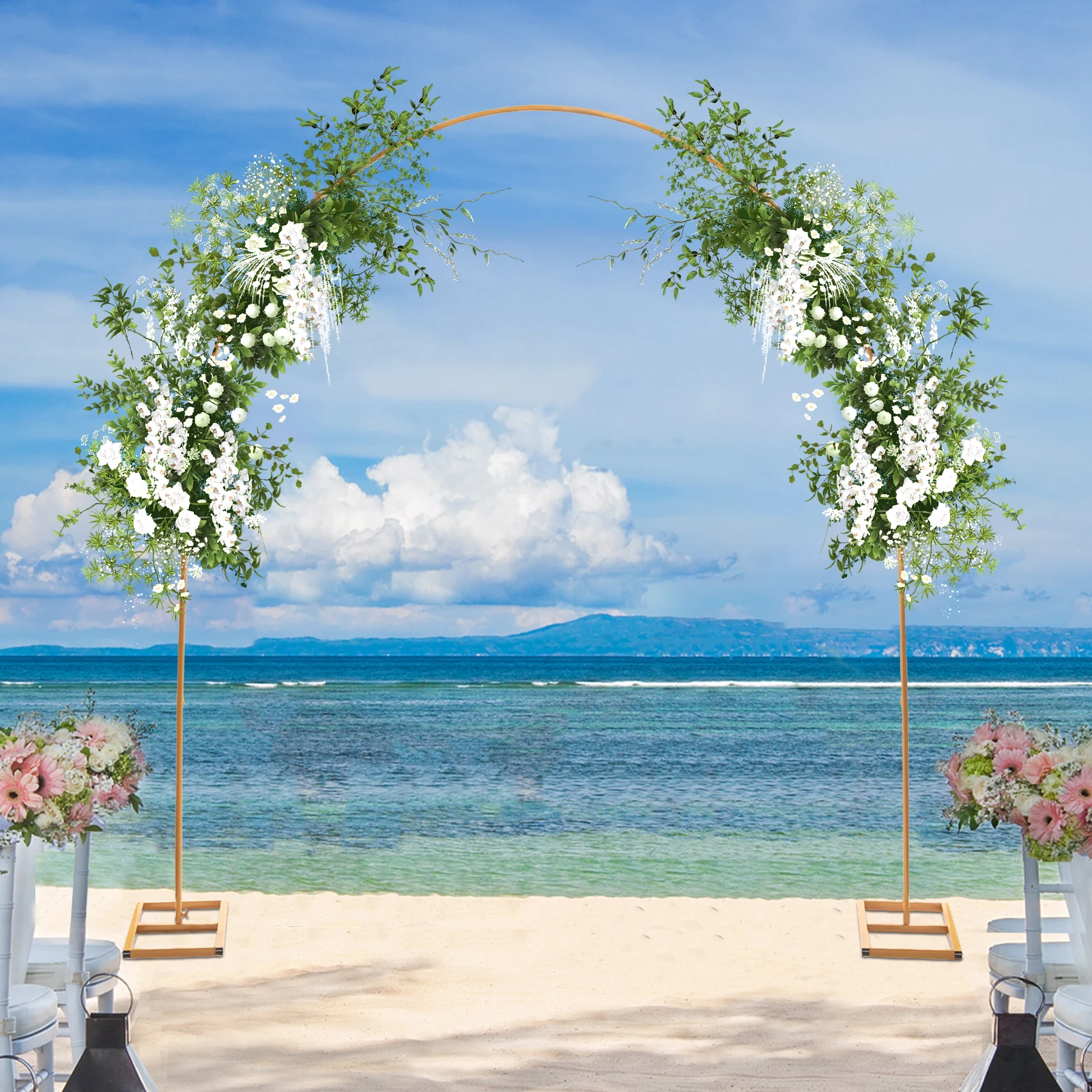 Wedding Arch High-quality Material Bent Tubes W/ Straight Tubes T-shaped Tubes Iron Gold For Weddings, Birthday Parties
Wedding Arch High-quality Material Bent Tubes W/ Straight Tubes T-shaped Tubes Iron Gold For Weddings, Birthday Parties
