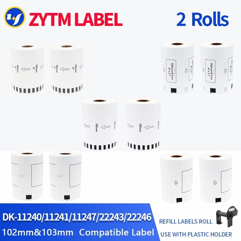 2 Rolls Brother Compatible DK-22243/DK-11240/DK-11241/DK-11247/DK-22246 Label 102mm/103mm Thermal Label For QL-1100 Printer
2 Rolls Brother Compatible DK-22243/DK-11240/DK-11241/DK-11247/DK-22246 Label 102mm/103mm Thermal Label For QL-1100 Printer