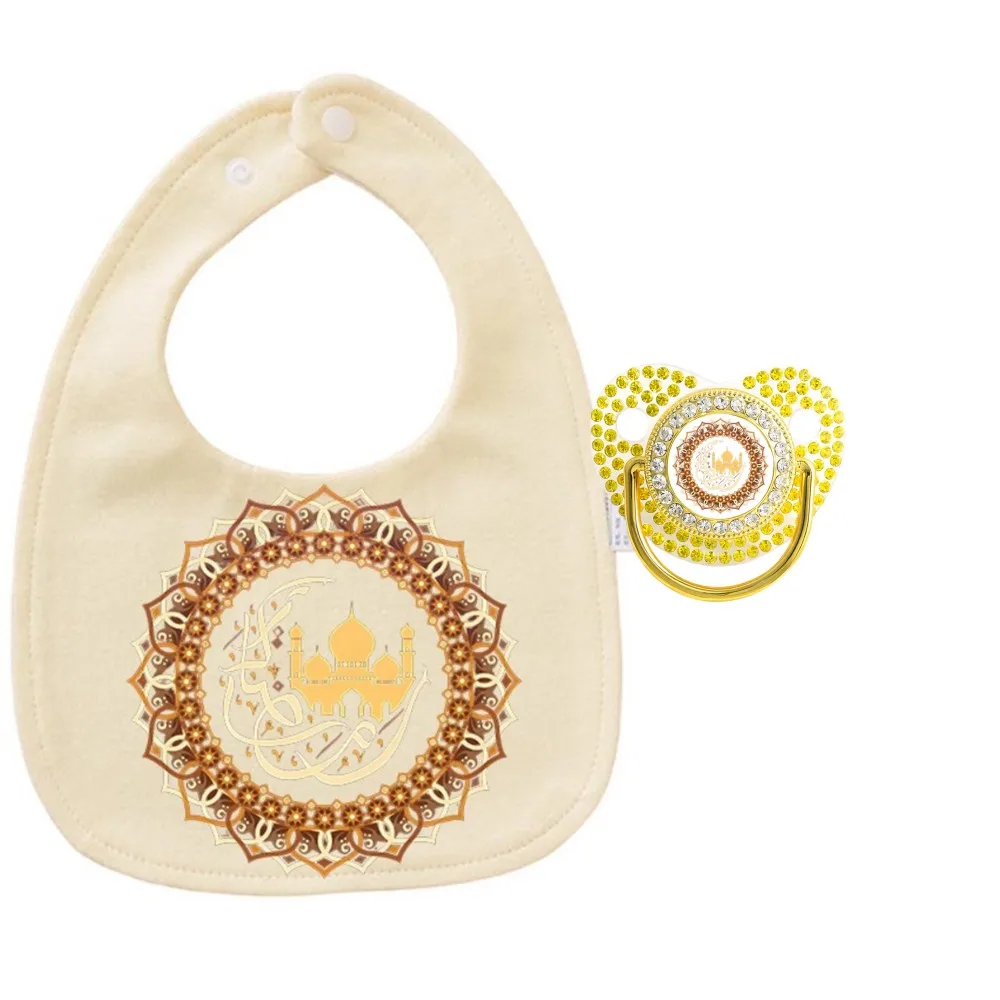 Islamic Themed Baby Bib and Safe Silicone Pacifier Pack Breathable Soft Drool Cloth Teething Soother for Muslim Babies
Islamic Themed Baby Bib and Safe Silicone Pacifier Pack Breathable Soft Drool Cloth Teething Soother for Muslim Babies