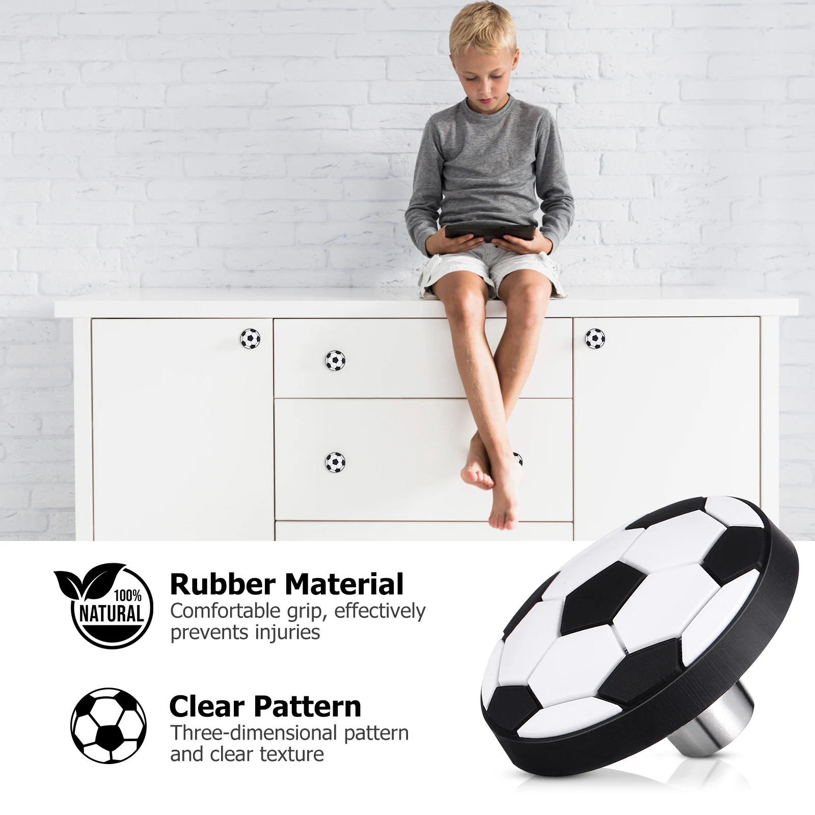 6pcs Football Handle Kids Dresser Knobs Boys Wardrobe Cabinet Pull Soccer Pattern Anti Collision Drawer Hardware
6pcs Football Handle Kids Dresser Knobs Boys Wardrobe Cabinet Pull Soccer Pattern Anti Collision Drawer Hardware