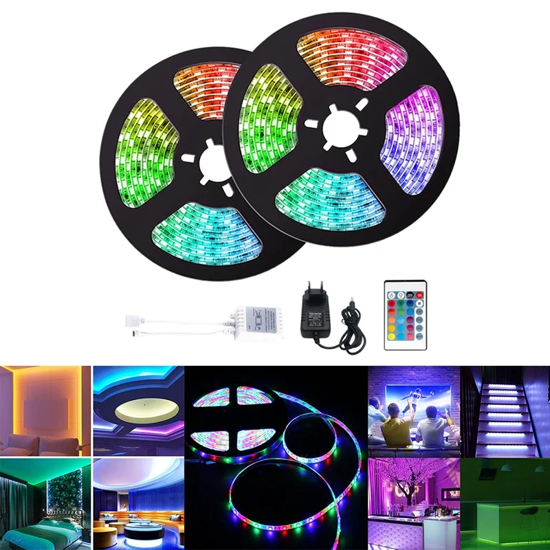 Светодиодные ленты 10 м 3528 RGB с 24-кнопочным пультом дистанционного управления + контроллер + адаптер питания
Светодиодные ленты 10 м 3528 RGB с 24-кнопочным пультом дистанционного управления + контроллер + адаптер питания