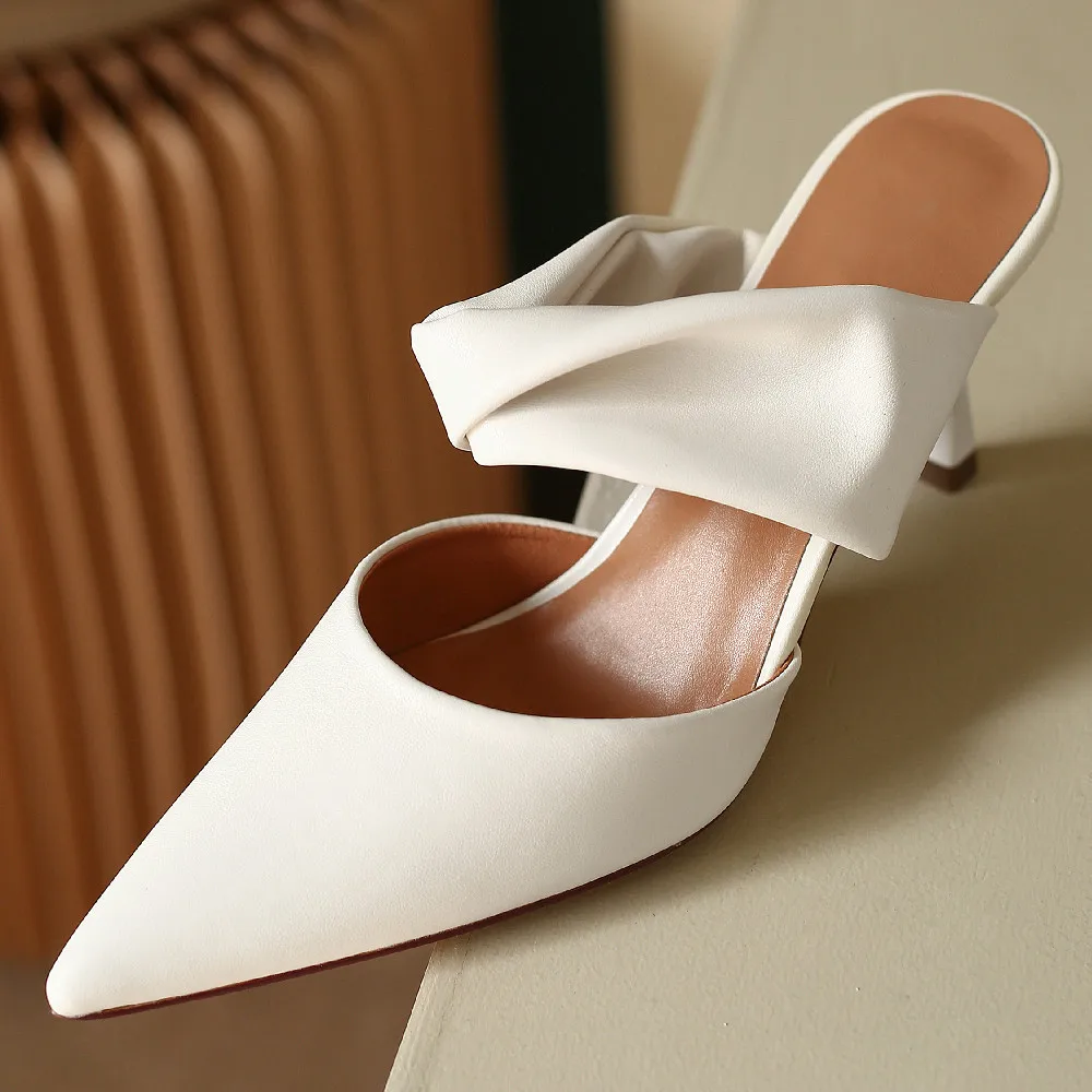 Women's genuine leather thin high heel elegant ladies slip-on summer slides high quality pointed toe daily dress sandals shoes
Women's genuine leather thin high heel elegant ladies slip-on summer slides high quality pointed toe daily dress sandals shoes