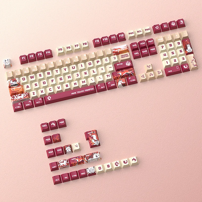 Fox keycap hot sublimation original height small full set of 132 key PBT customized keys
Fox keycap hot sublimation original height small full set of 132 key PBT customized keys