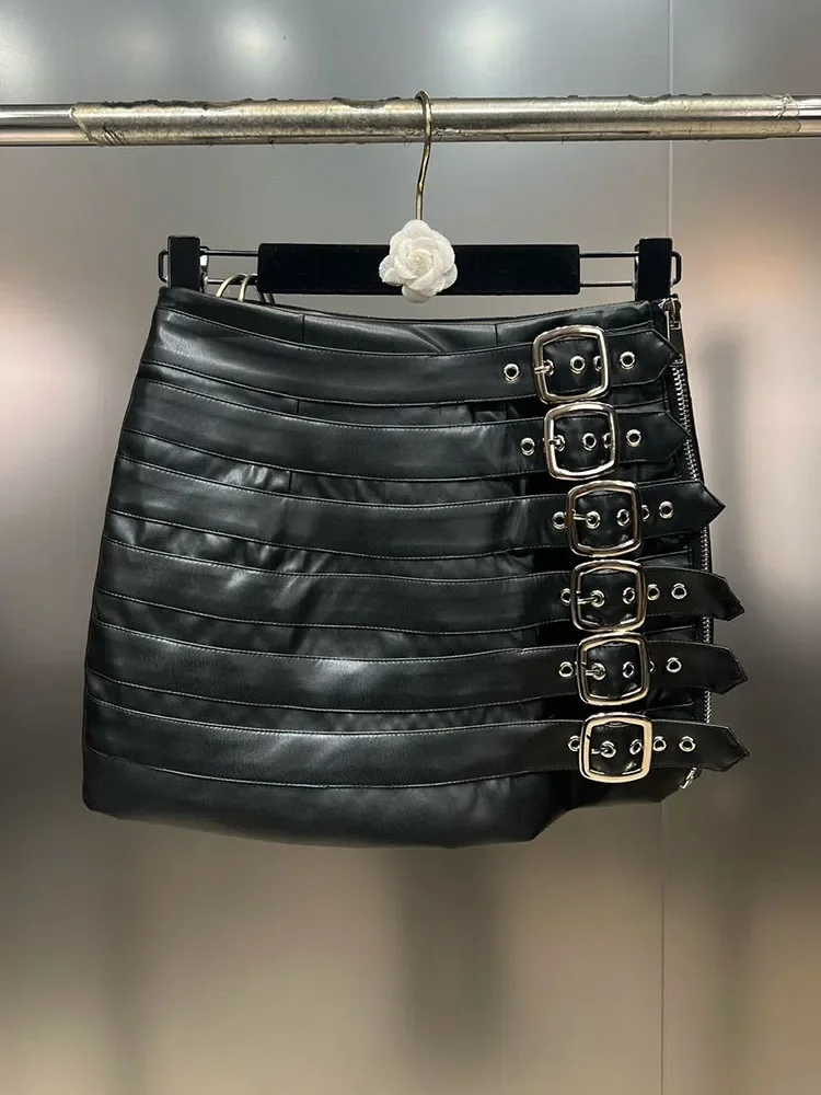 Trendy Women's Multi Belt PU Leather Mini Skirt 2025 Spring Fashion New Items High Waist Wrap Hip Skirts
Trendy Women's Multi Belt PU Leather Mini Skirt 2025 Spring Fashion New Items High Waist Wrap Hip Skirts