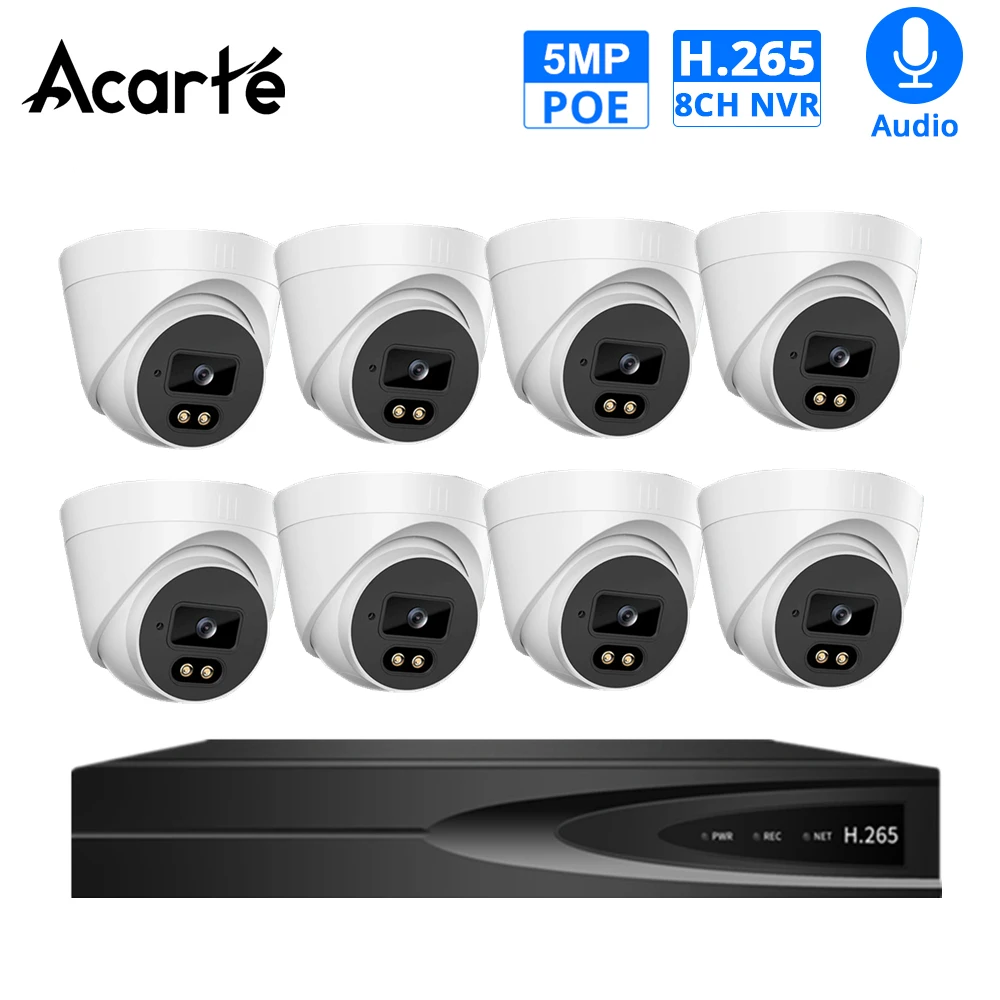 Acarte 5MP POE Camera cctv System Kit Smart full color night vision security camera Package
Acarte 5MP POE Camera cctv System Kit Smart full color night vision security camera Package