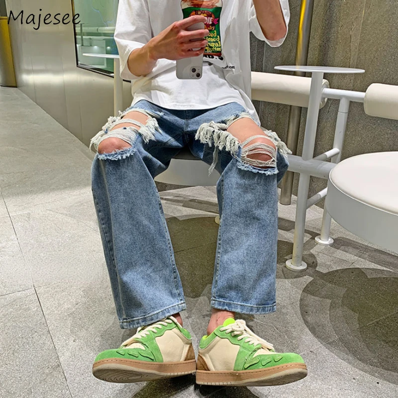Jeans Men Hole Ulzzang All-match Fashion Streetwear Retro Hip Hop Japanese European Stylish Casual Baggy Harajuku Trousers Cozy
Jeans Men Hole Ulzzang All-match Fashion Streetwear Retro Hip Hop Japanese European Stylish Casual Baggy Harajuku Trousers Cozy