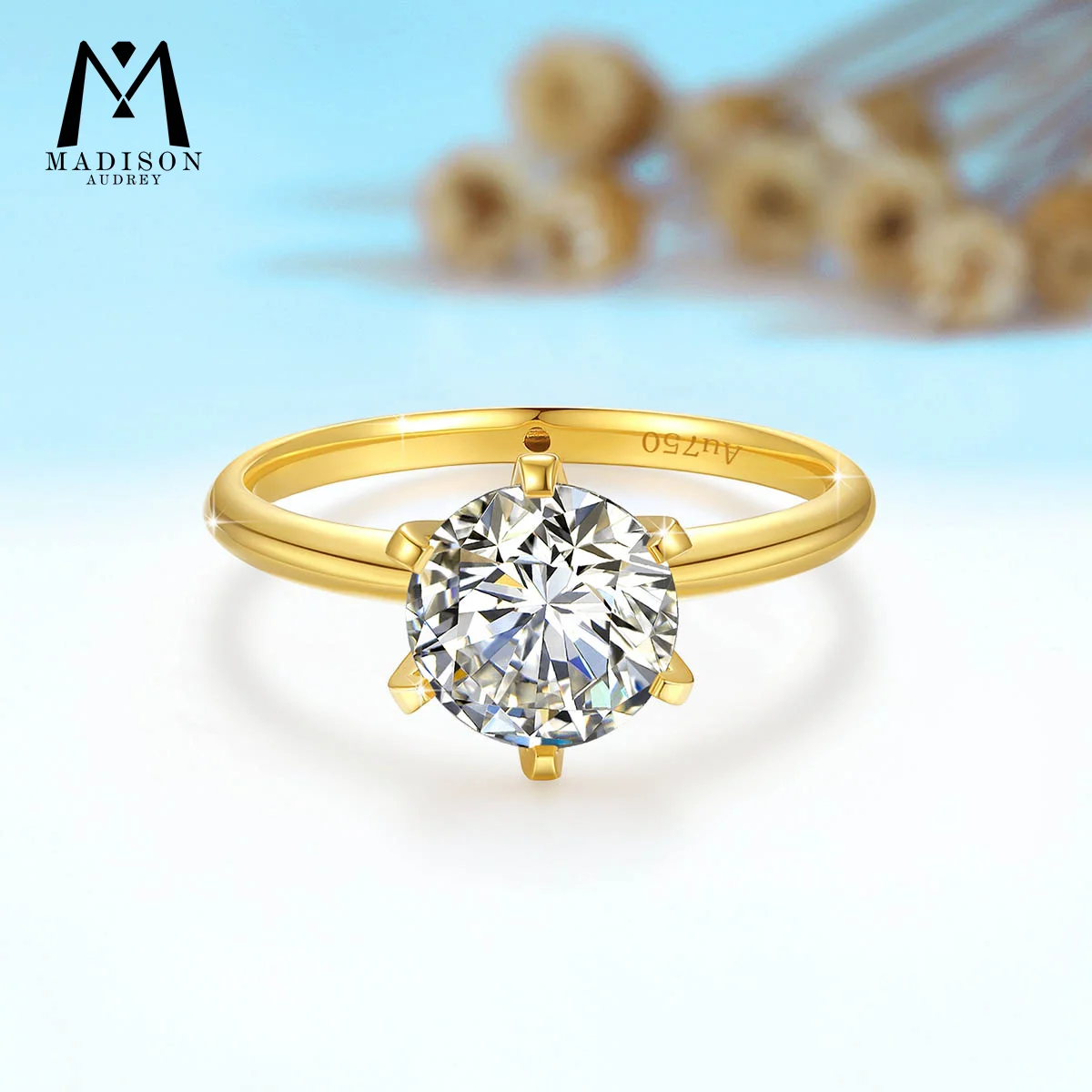 18K Gold Moissanite Ring 2CT 100% Genuine with Au750 Steel Stamp Trendy Jewelry for Women Engagement Wedding Anniversary
18K Gold Moissanite Ring 2CT 100% Genuine with Au750 Steel Stamp Trendy Jewelry for Women Engagement Wedding Anniversary