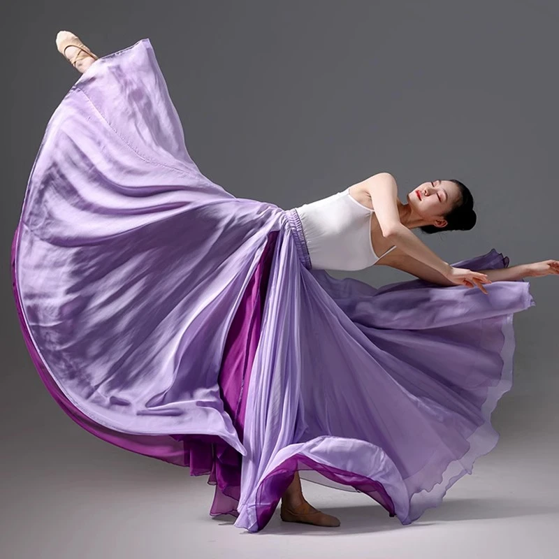 Modern Dance Training Skirt Elegant Ethnic Double Large Swing Skirt Chinese Traditional Folk Practice Dancewear 720 Degree Dress
Modern Dance Training Skirt Elegant Ethnic Double Large Swing Skirt Chinese Traditional Folk Practice Dancewear 720 Degree Dress