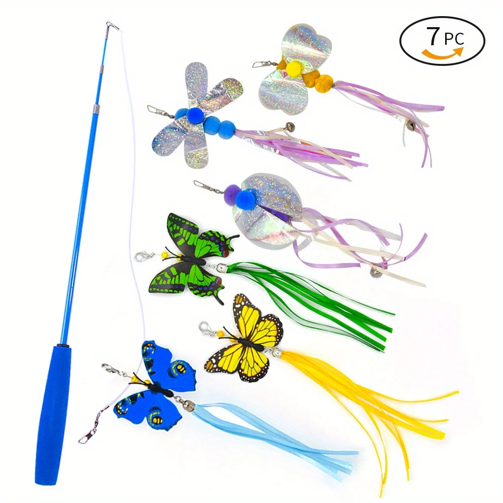 7 Pack Interactive Cat Toy Funny Simulation Feather with Bell Cat Stick Toy for Kitten Playing Teaser Wand Toy Pet Cats Supplies
7 Pack Interactive Cat Toy Funny Simulation Feather with Bell Cat Stick Toy for Kitten Playing Teaser Wand Toy Pet Cats Supplies
