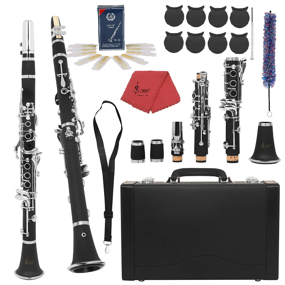  SLADE Professional Clarinet C Tune 17 Keys Woodwind Instrument Bakelite Body White Copper Keys with Box Reed Accessories
SLADE Professional Clarinet C Tune 17 Keys Woodwind Instrument Bakelite Body White Copper Keys with Box Reed Accessories