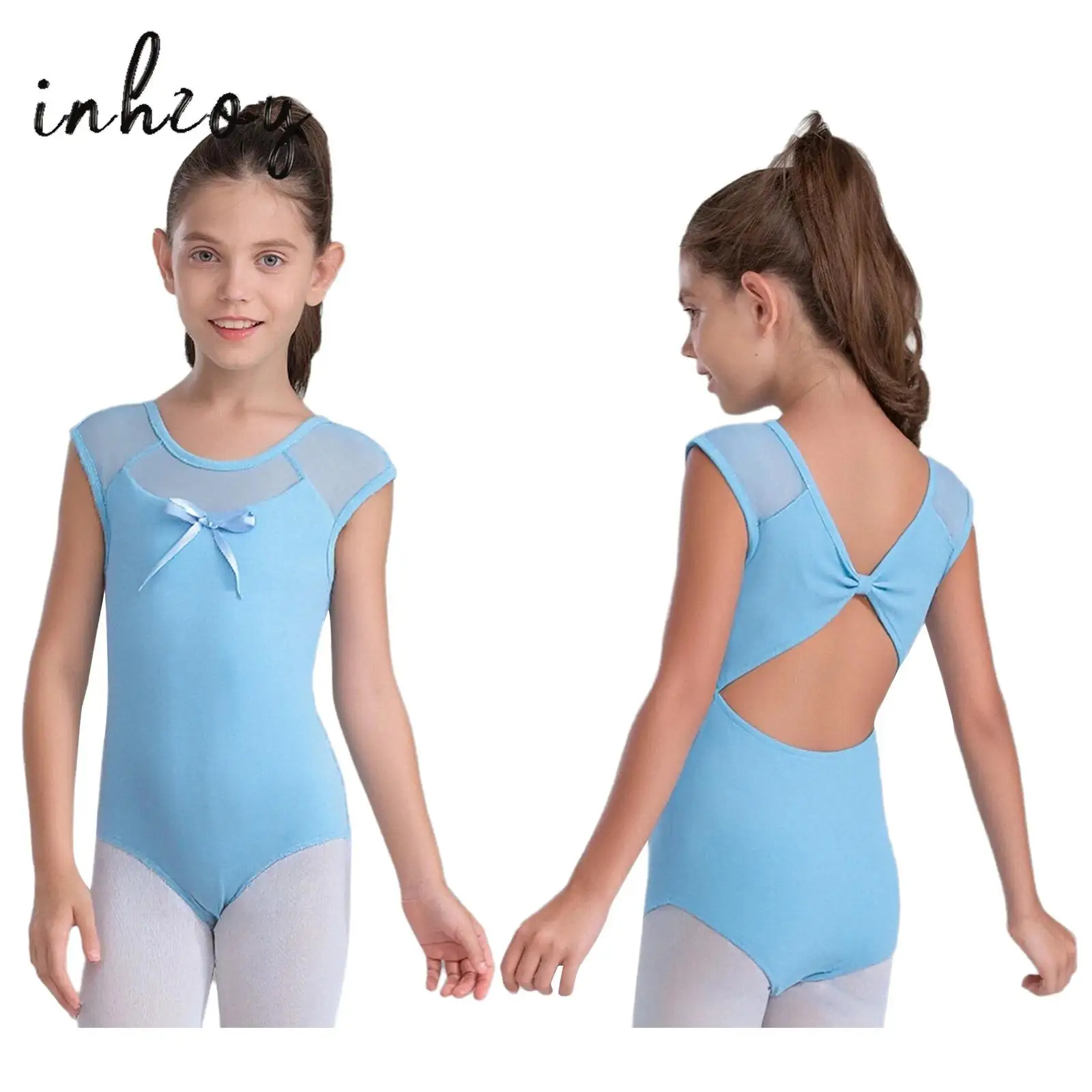 Kids Girls Gymnastics Ballet Dance Costume Bow Knot Cutout Back Round Neck Sleeveless Mesh Patchwork Leotard for Competition
Kids Girls Gymnastics Ballet Dance Costume Bow Knot Cutout Back Round Neck Sleeveless Mesh Patchwork Leotard for Competition