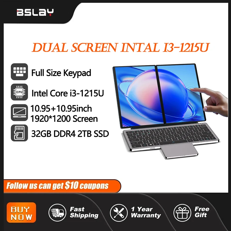 Tablet 10.9+10.9inch Intel i3-1215U N100 32TB RAM 2TB SSD DDR4 Window11 Wifi6 1920*1200 HD Camera Dual Touchscreens Laptop
Tablet 10.9+10.9inch Intel i3-1215U N100 32TB RAM 2TB SSD DDR4 Window11 Wifi6 1920*1200 HD Camera Dual Touchscreens Laptop