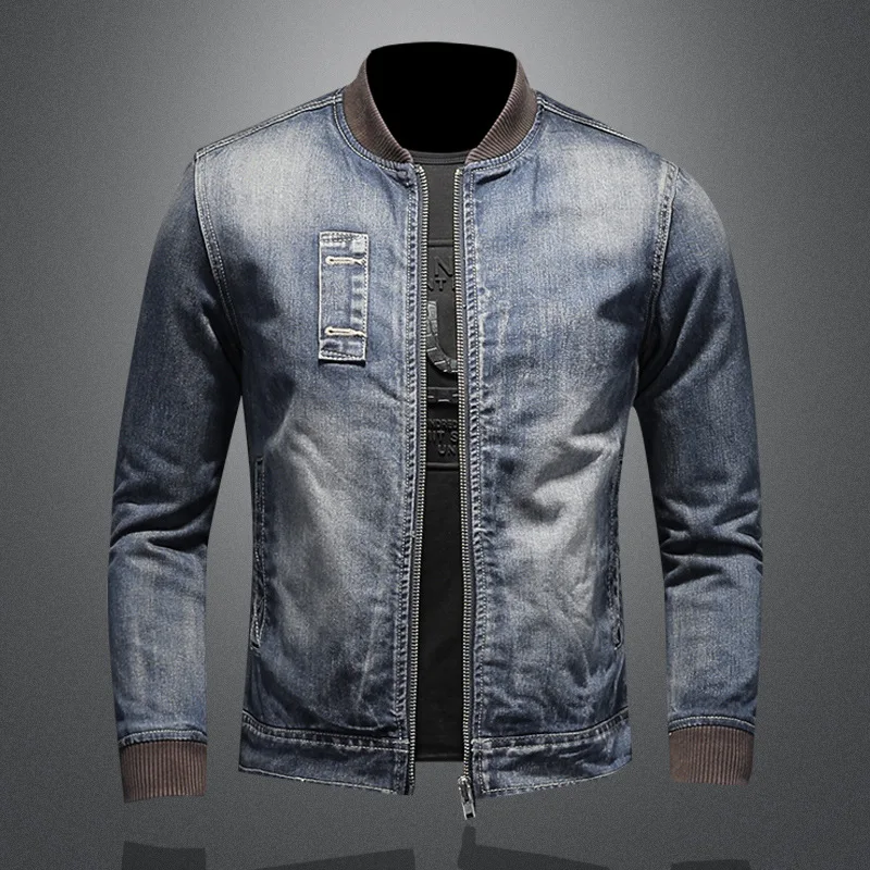 Jacket European-style Denim Men's Baseball Collar Personalized Men's Coat with Fleece Warm Thickened Denim Top Winter
Jacket European-style Denim Men's Baseball Collar Personalized Men's Coat with Fleece Warm Thickened Denim Top Winter