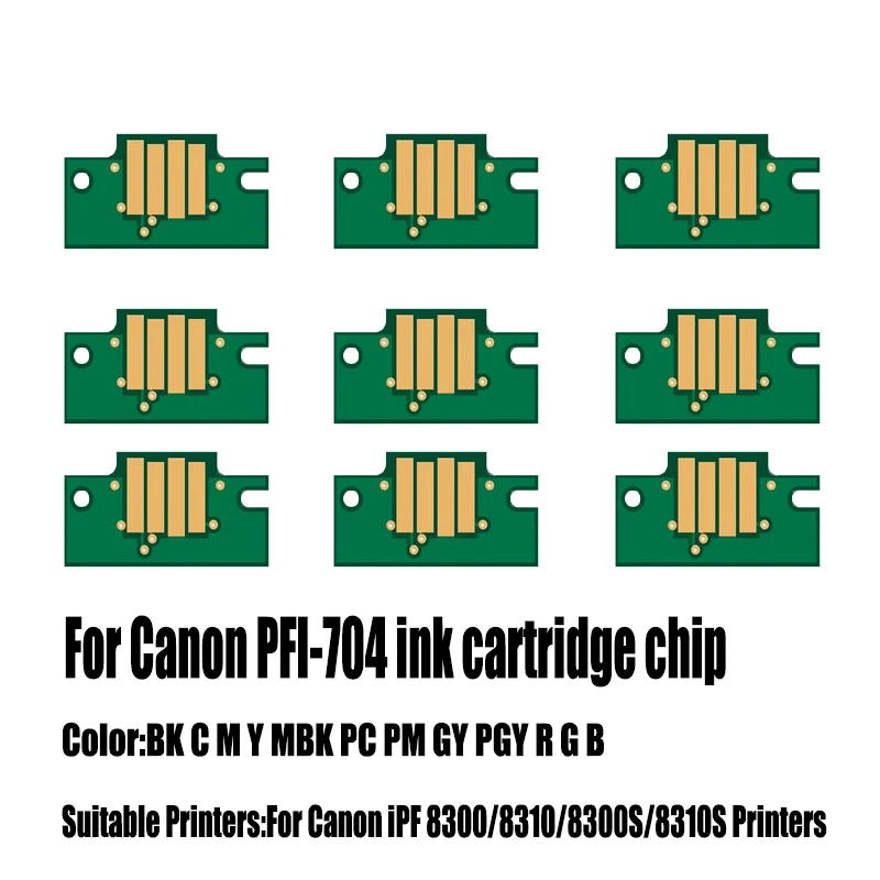 Чип для чернильного картриджа PFI-704 для принтеров Canon iPF8300, iPF8310, iPF8300S, iPF8310S
Чип для чернильного картриджа PFI-704 для принтеров Canon iPF8300, iPF8310, iPF8300S, iPF8310S